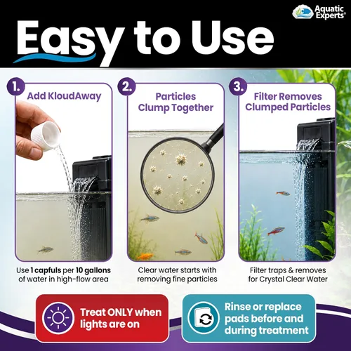 Miniatura 4 de KloudAway Aquarium Water Clarifier – Clears Cloudy Water in Freshwater Fish Tanks, 1 Liter, Made in USA, Aquatic Experts
