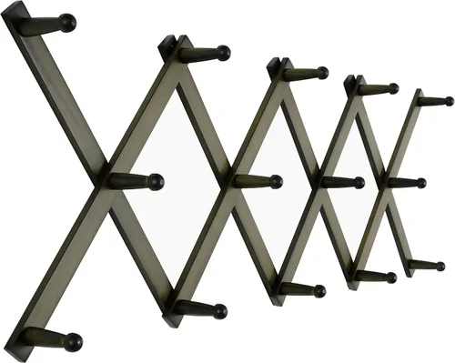 Miniatura 34 de SKOLOO Perchero para sombreros de pared con 17 ganchos, madera maciza, moderno, ampliable, perchero de pared para abrigos, sombreros, bolsos, gorras