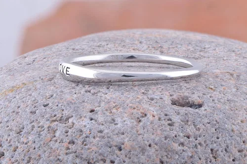 Miniatura 3 de SILVERCLOSEOUT Anillo de amor para mujer, chapado en rodio y apilable, fino