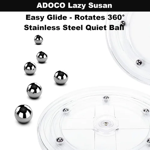 Miniatura 7 de Organizador Lazy Susan de 2 niveles para baño, organizador de maquillaje giratorio de 360 grados de 9.25 pulgadas transparente para tocador
