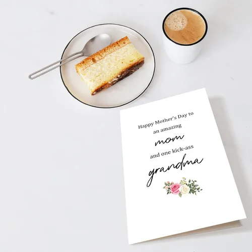 Miniatura 4 de Chenive Tarjeta del día de la madre de la abuela, tarjeta feliz del día de la madre de hija hijo, increíble mamá y tarjeta de abuela de patada