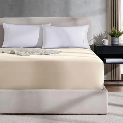 Miniatura 9 de Nestl Sábana bajera ajustable de lino con bolsillo extra profundo Twin XL, sábana bajera ajustable de lujo Twin XL solamente, se ajusta fácilmente a