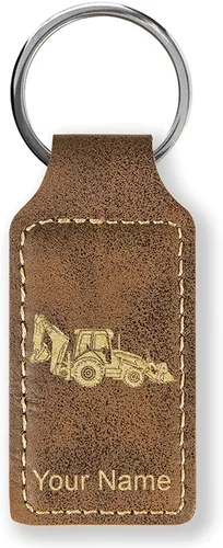 Miniatura 17 de LaserGram Llavero rectangular, retroexcavadora, grabado personalizado incluido