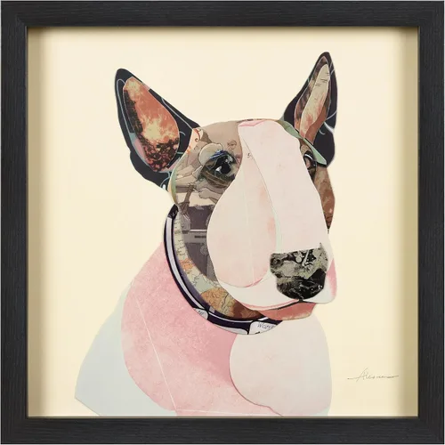 Miniatura 13 de Empire Art Direct Alex Zeng - Papel gráfico enmarcado con collage dimensional de bulldog francés bajo vidrio, listo para colgar, 17 x 17 pulgadas