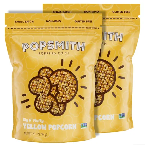 Miniatura 12 de Popsmith - Núcleos de palomitas de maíz amarillos de 28 onzas para hacer estallar - Cultivados en Estados Unidos, sin OMG, veganos y totalmente