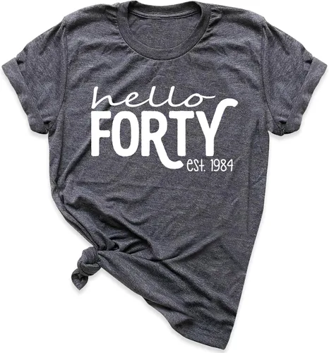 Miniatura 8 de Hello Forty Women's Men's 40th Birthday Party Shirt, Hello Forty Outfit, 40 Bday T-Shirt, 40th Birthday Gifts For Women, EST 1985 Birthday Gift