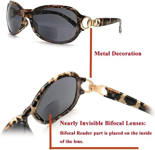 Miniatura 3 de 2 pares de lentes de sol de lectura bifocales para mujer, protección UV vintage