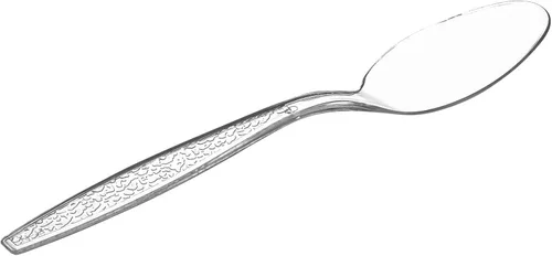 Miniatura 2 de Comfy Package [Paquete de 300] Cucharas de té de plástico transparente pesado con diseño grabado, utensilios desechables de plástico resistente