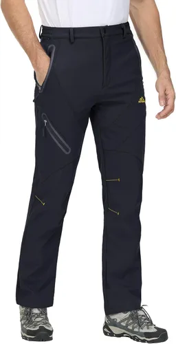 Miniatura 2 de MAGCOMSEN Pantalones de invierno para hombre, pantalones de nieve con forro polar, resistentes al agua, 4 bolsillos con cremallera, pantalones