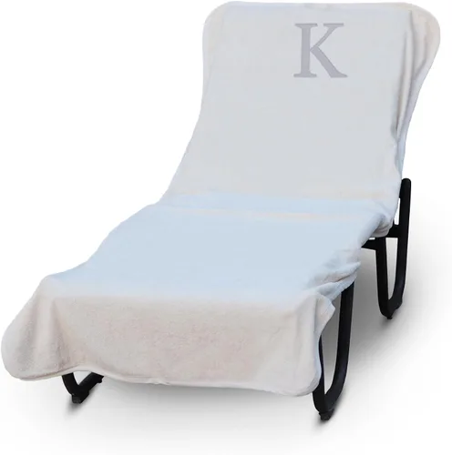 Miniatura 85 de Luxury Hotel & Spa - Funda para Tumbona de Piscina con Monograma, Letras Bordadas en Bloque - Extra Absorbente 100% Algodón Turco - Rizo Suave