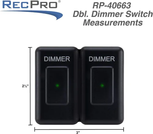 Miniatura 4 de Interruptor de atenuación RecPro Interruptor de atenuación táctil de 12V para RV Compatible con bombillas LED, incandescentes o halógenas (doble)