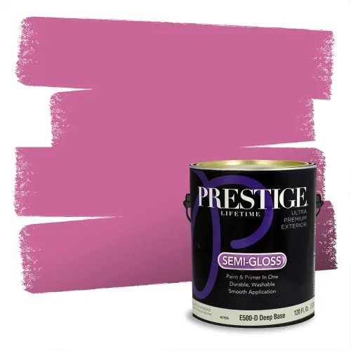 Miniatura 370 de Prestige Paints Pintura exterior e imprimación en uno, 1 galón, plano, coincidencia comparable de Valspar* Amber Rose*