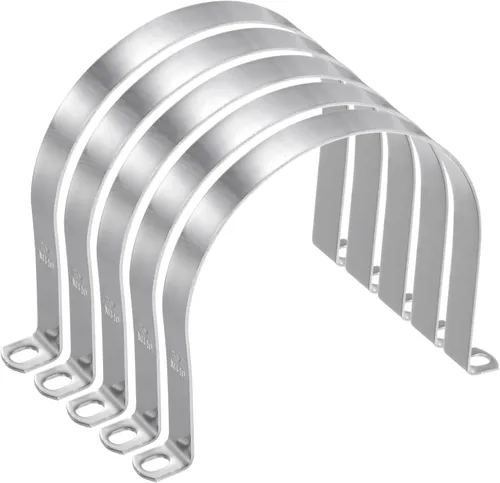 Miniatura 9 de HARFINGTON 10 abrazaderas de conducto de 5/16 pulgadas y 0.315 in, abrazadera de tubo M8 U, correa de tubo rígida de acero inoxidable, soporte