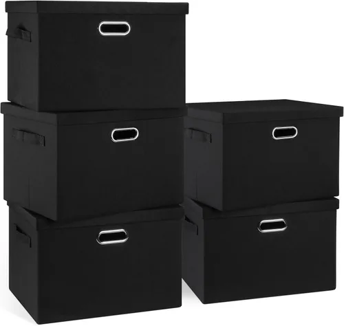 Miniatura 37 de Graciadeco Contenedores de almacenamiento plegables grandes de 17 pulgadas y 36 cuartos de galón con tapas, paquete de 3 cajas de almacenamiento