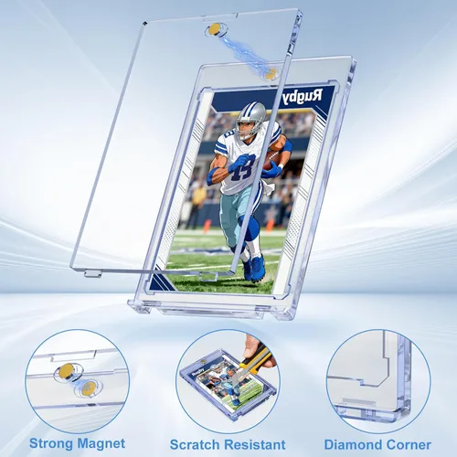 Miniatura 3 de Tarjetero magnético de 100 quilates para tarjetas intercambiables, protectores de tarjetas de béisbol ultra transparentes de 35 puntos, protectores