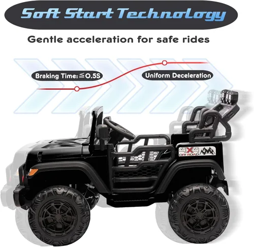 Miniatura 7 de 24V Ride on Toys for Big Kids, 2 Seater Ride on Cars with Remote Control, 400W Motor, Ride on Truck w/ 20in Wide Seat, 3 Speeds, Lights, Bluetooth