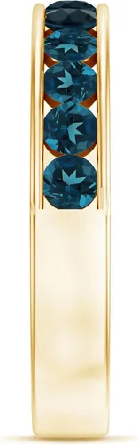 Miniatura 7 de Anillo de media eternidad con topacio azul londinense certificado para mujer, calidad AAA, anillo de piedra natal de diciembre, listo para regalar