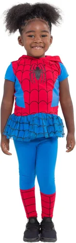 Miniatura 2 de Marvel Avengers Spider-Man Spider-Gwen Captain America Girls Cosplay T-Shirt and Leggings Toddler to Little Kid