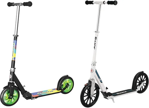 Razor Patinete A5 Lux Kick para niños de 8 años en adelante, ruedas de uretano de 8 pulgadas, acabado anodizado con colores y gráficos llamativos,