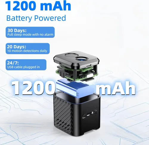 Miniatura 2 de Minicámara mejorada de 30 días de duración de la batería, cámara oculta inalámbrica 1080P HD con detección de movimiento AI
