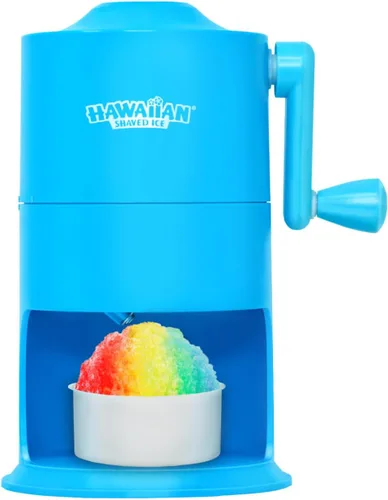 Máquina de conos de nieve mini Hawaiian Shaved Ice - Ralladora de hielo portátil de mostrador sin base antideslizante - Sin necesidad de Azul
