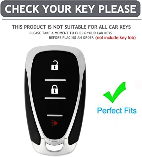 Miniatura 2 de para llavero de Chevy Carcasa de entrada sin llave Compatible con Chevy Spark Traverse Equinox Trailblazer Trax 3 botones Funda inteligente