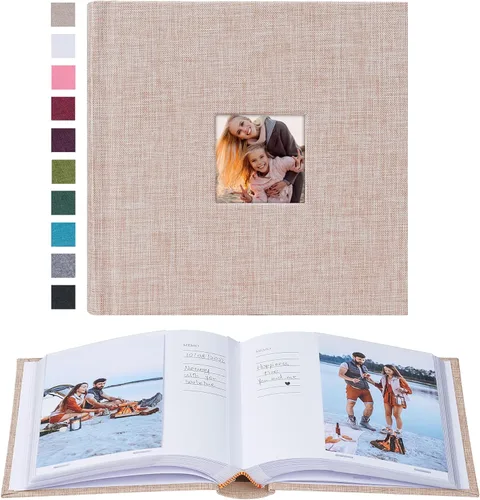 Miniatura 22 de Mublalbum Álbum de fotos de 4 x 6 pulgadas, 300 fotos, cubierta de lino con áreas de notas, libro de fotos para boda, familia, bebé y vacaciones