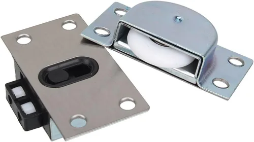 Miniatura 2 de 2 pares de rodillos de acero inoxidable 338 muebles rueda única para armario armario armario puerta corredera polea
