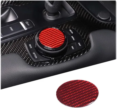 Miniatura 7 de Daeiclru Cubierta de perilla multimedia de control central de fibra de carbono suave para Toyota Supra GR A90 A91 MK5 2019-2022, cubierta de botón