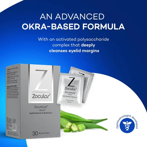 Miniatura 3 de Zocular ZocuWipe Toallitas limpiadoras de párpados con complejo natural de okra - Limpiador diario suave de párpados y almohadillas hidratantes