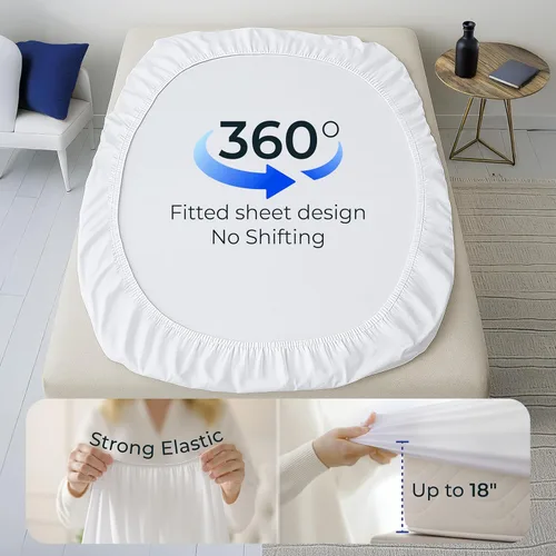 Miniatura 4 de Protector de colchón impermeable Twin - Silencioso, transpirable, funda de colchón ajustable lavable a máquina con bolsillos profundos de hasta 15