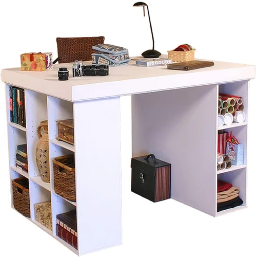 Miniatura 7 de Escritorio Centro de Proyectos con estantería y gabinete de 3 compartimientos, color negro