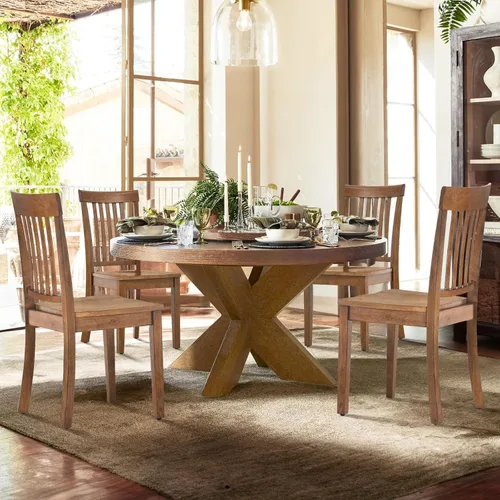 Miniatura 7 de COLAMY Juego de 6 sillas de comedor de madera, silla auxiliar de cocina Windsor con respaldo alto, sillas de comedor de granja para cocina, comedor