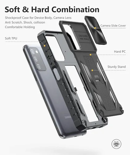 Miniatura 5 de SOiOS Funda protectora para Samsung Galaxy A03s: protección completa a prueba de caídas de grado militar con soporte Carcasa resistente a prueba