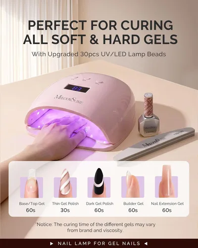 Miniatura 4 de MelodySusie Professional UV LED Nail Lamp, P-Plus30I High Efficient Nail Dryer with 3 Timers & Detachable Base Cures All Hard Gels, Especially