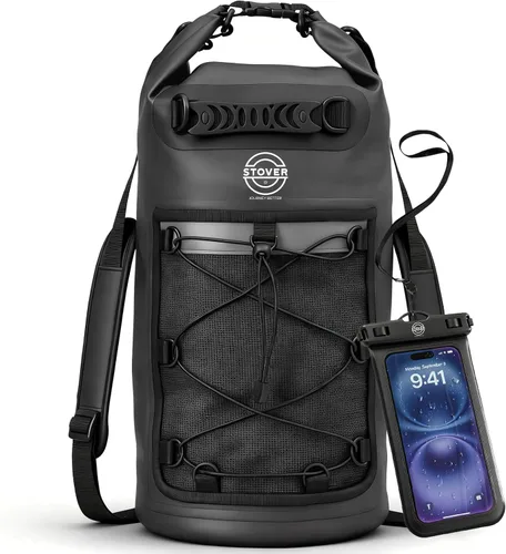 Miniatura 32 de STOVER 5/10/25/30/40/55L Waterproof Dry Bag- Roll-Top Backpack w/Phone Case- Kayaking, Hiking, Camping, Boating- Men/Women 10L morado