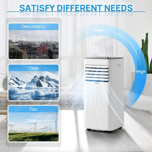 Miniatura 2 de TURBRO Finnmark - Aire acondicionado portátil de 8,000 BTU, deshumidificador y ventilador, unidad de aire acondicionado 3 en 1 para habitaciones