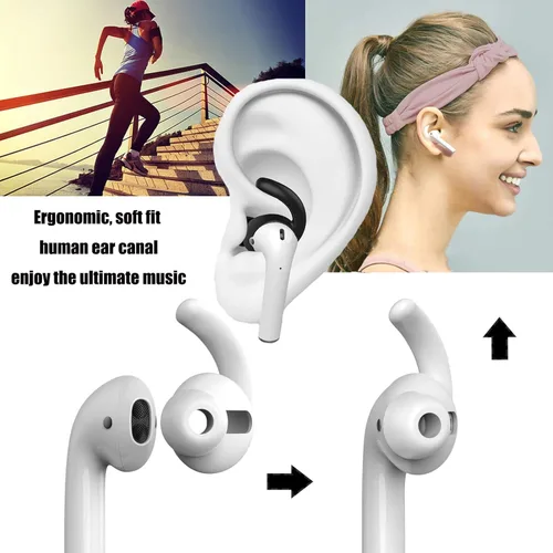 Miniatura 7 de 2 pares de ganchos para las orejas para AirPods, accesorios compatibles con auriculares AirPods 2 y AirPods 1 o EarPods, puntas de Airpod, ganchos
