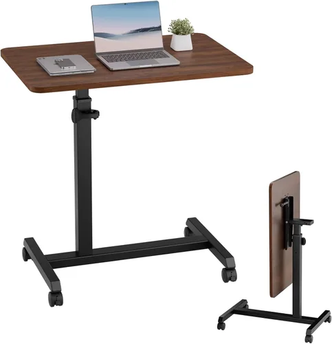 Miniatura 10 de GTPLAYER Escritorio de pie pequeño, mesa plegable de 24 pulgadas para computadora portátil con ruedas bloqueables, altura ajustable, mesa de noche