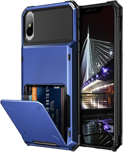 Miniatura 11 de Vofolen Funda para iPhone Xs Max, con ranura para identificación, tarjetero de crédito, resistente a los arañazos, de doble capa, protección contra