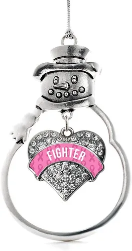 Miniatura 54 de Inspired Silver - Big Sis - Adorno de Navidad plateado - Adorno de árbol de Navidad con dije de corazón con circonita cúbica - Decoración colgante