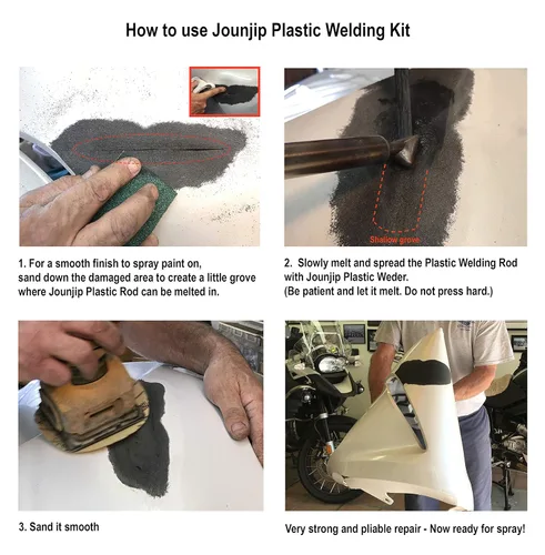 Miniatura 3 de JOUNJIP Varillas de soldadura de plástico PolyPlaz para reparaciones de kayak de parachoques TPO TEO y PP, cinta plana