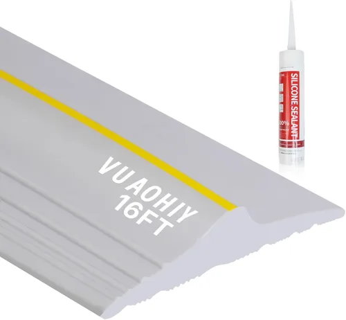 Tira de goma universal para puerta de garaje con adhesivos, repuesto de burletes resistentes a la intemperie (16 pies, gris)