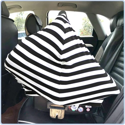 Miniatura 6 de Fundas de asiento de automóvil de alto estiramiento - Toldo para asiento de automóvil para bebés, fundas de lactancia multiusos, regalos para baby