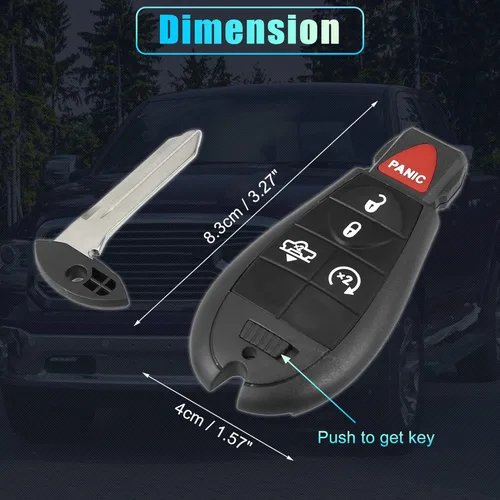 Miniatura 6 de X AUTOHAUX 2 piezas GQ4-53T 433Mhz reemplazo de proximidad inteligente sin llave remoto de entrada remoto para Dodge para Ram 1500 2500 3500