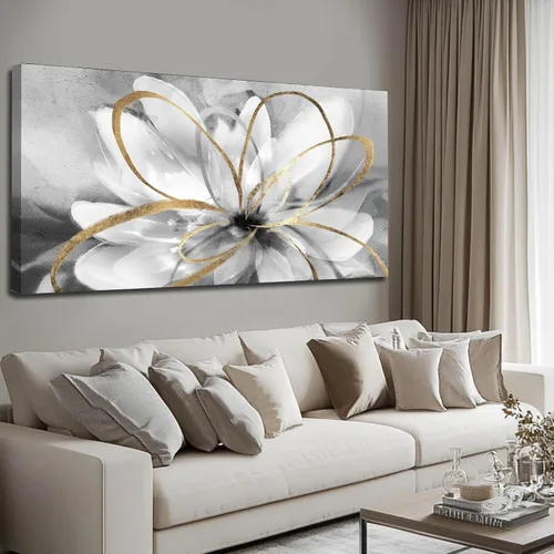 Miniatura 17 de SOUGUAN Cuadros de Arte en Blanco y Negro Abstractos Colgantes de Pared Decoración Obra de Arte Moderna 20"X40" Decoraciones de Pared