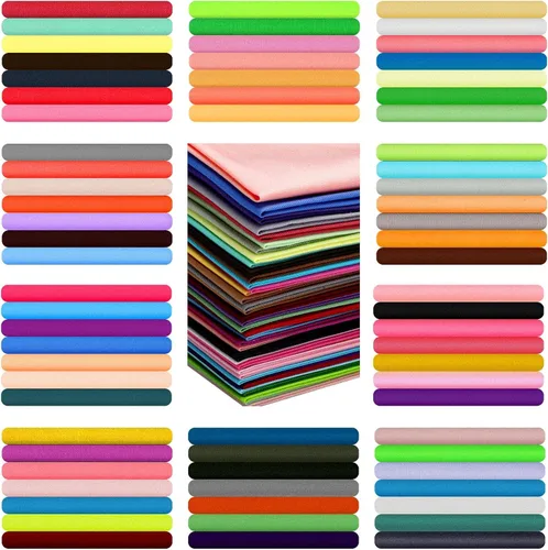 Tatuo 600 piezas de tela de acolchado de algodón de color sólido de 4 x 4 pulgadas, paquetes de tela cuadrada de retazos precortados multicolores
