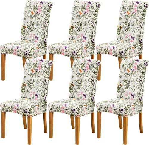 Miniatura 16 de HZDHCLH Juego de 6 fundas grises para sillas Parsons de elastano para comedor, fundas elásticas de elastano para sillas Parsons, fundas de asiento