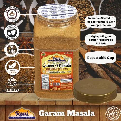 Miniatura 5 de Rani Organic Garam Masala (mezcla de 7 especias de especias del norte de la India) 85g (3oz) Frasco PET ~ Completamente natural Sin sal Vegano