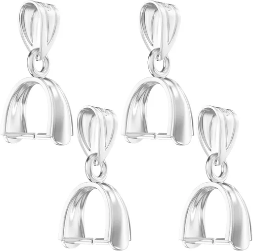 Miniatura 7 de OHINGLT Bails de Pellizco de Plata de Ley 925 para Fabricación de Joyas – Conectores de Cierre de Colgante, Bail de Clip para Collar, Cierres de 4